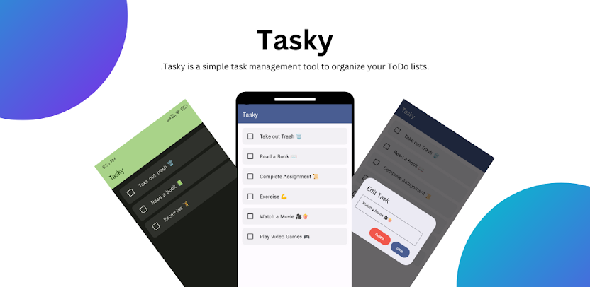 Tasky reminders app preview